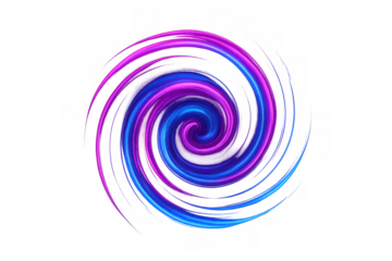 Colorful swirling vortex of light effect creating a mesmerizing spiral on transparent background, perfect for digital art projects