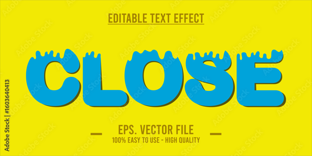 Poster editable text style effect, close text in cool vector style