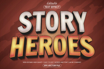 Story Heroes Cartoon 3D Editable Text Style Effect