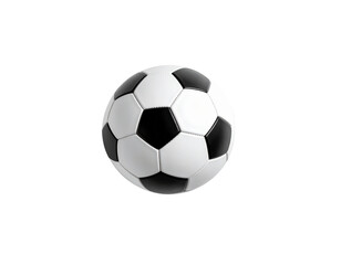 Fototapeta premium Minimalist Top-Down View of Soccer Ball with Soft Drop Shadow, Studio Style, Isolated on White Background