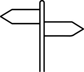 Fototapeta premium Blank signpost with two arrows pointing in opposite directions