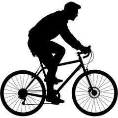 Obraz premium Male Cyclist Silhouette Riding a Bicycle