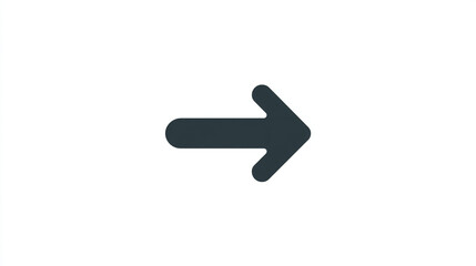 A simple dark gray arrow pointing to the right on a clean white background indicating direction