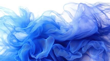Delicate blue fabric drapes in flowing folds.
