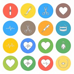 Fototapeta premium Surgery & Procedures Icon Set 