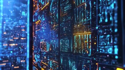 Abstract digital network glowing in futuristic city - Powered by Adobe