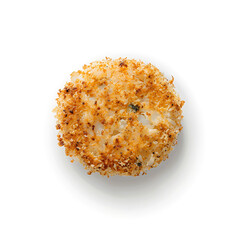Crispy Breaded Food Item Isolated on White Background