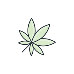 Cannabis Leaf icon design with white background stock illustration