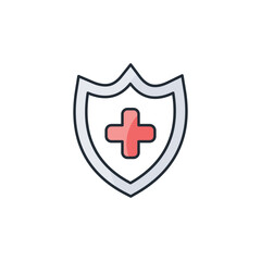 Fototapeta premium Shield icon design with white background stock illustration