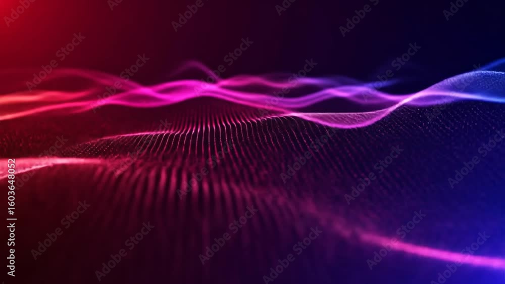 Poster abstract wave design with colorful particles