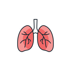 Healthy Lungs icon design with white background stock illustration