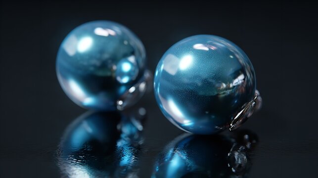 Reflections and light defraction with captivating marbles on textured surface