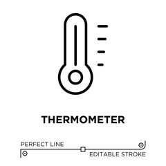 Vector line icon related to home thermometer. Perfect Line. Editable Stroke.