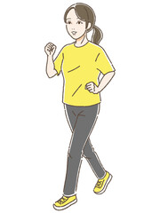 ウォーキングする女性