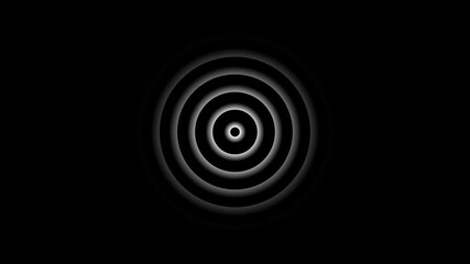 Animation of circular electric wave spreading with transparent channel.  Digital radio waves White circle animation.