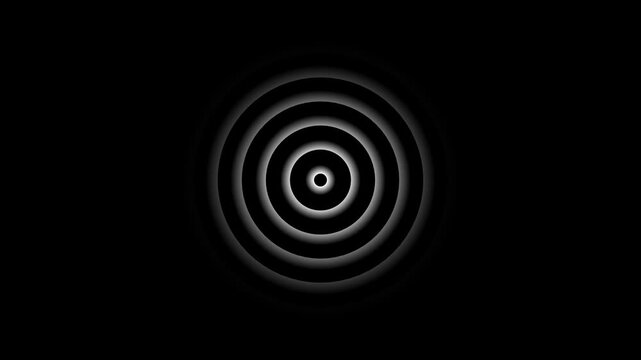 Animation of circular electric wave spreading with transparent channel.  Digital radio waves White circle animation.