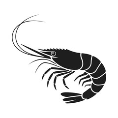 Prawn seafood black logo silhouette