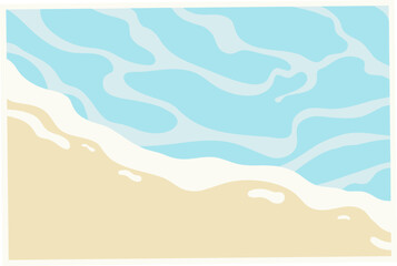 Gentle ocean waves lapping on a sandy beach water