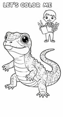 Obraz premium Tuatara coloring page for kids