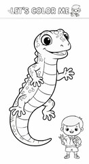 Obraz premium Tuatara coloring page for kids
