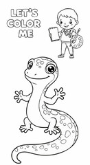 Fototapeta premium Lizard coloring page for kids