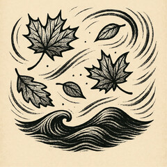 Abstract floral vector art illustration featuring a delicate swirl pattern of black flower, leaf, and branch silhouettes, perfect for vintage or ornate spring designs