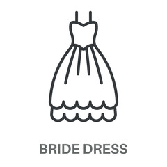 Simple Bride Dress Design Icon, Simple Style Design Inspiration For Any Logos Interface And Purpose