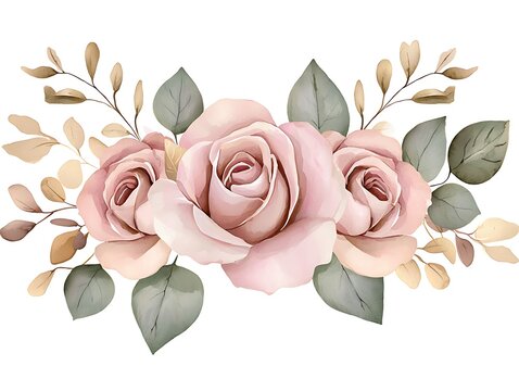 Pale pink roses floral arrangement design element