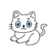 coloring book illustration for kid presschool. cute little cat with good quality and design