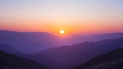 Mountain sunrise, vibrant colors