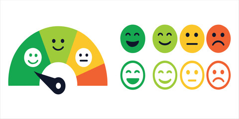 Mood Scale Faces vector icon 