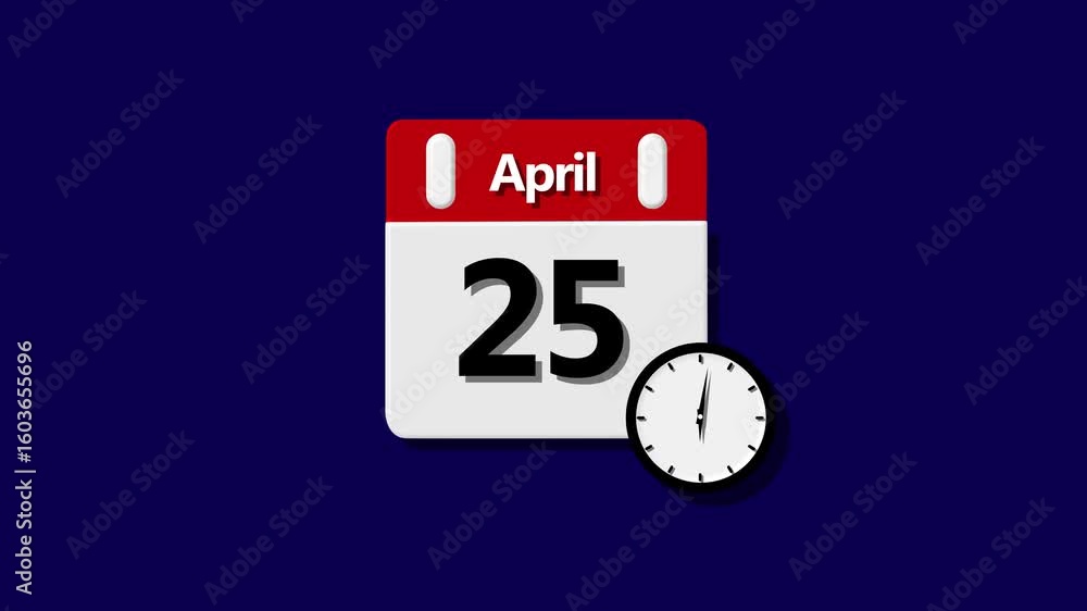 Poster calendar simple icon animation date change time month. simple calendar icon animation and date chang