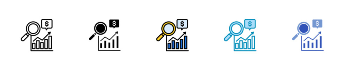 Market Research  Icon Set Multiple Style Collection