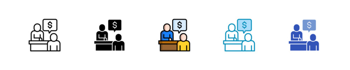 Financial Consulting  Icon Set Multiple Style Collection