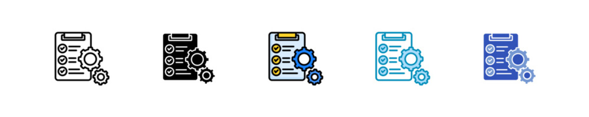 Project Management  Icon Set Multiple Style Collection