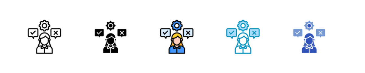 Decision Support  Icon Set Multiple Style Collection