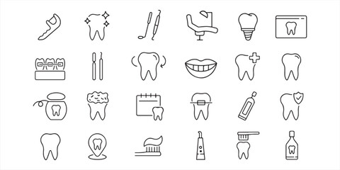dental care  icon set