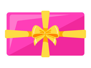 gift box with yellow ribbon and bow, for birthday and festive designs.