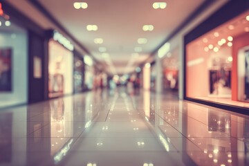 Blurred mall interior, perspective