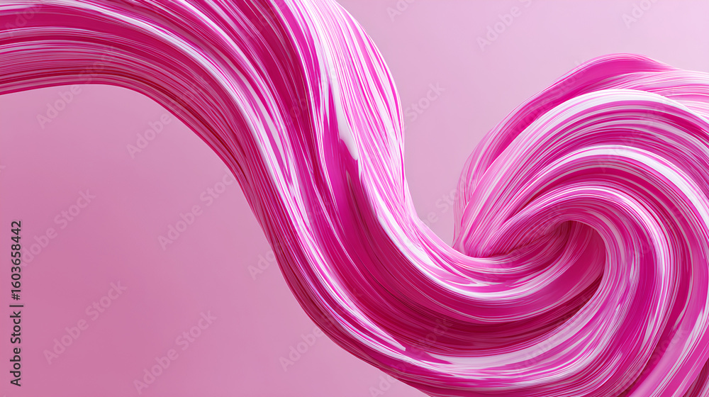 Poster gradient abstract pink shape. liquid 3d element. fluid wavy and swirl spiral. dynamic trendy bright 