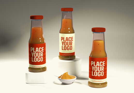 Sauce Bottle Packaging Mockup