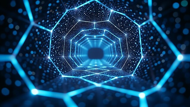 Futuristic Tunnel Data Path - Powered by Adobe
