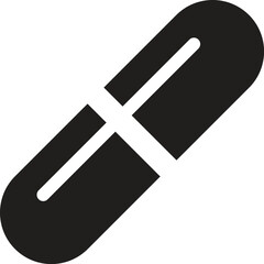 Medicine capsule icon. line and glyph version, outline and filled vector sign. Medical pills linear and full pictogram.