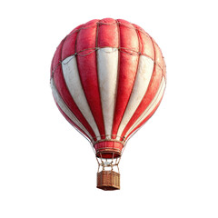 Obraz premium Retro hot air balloon, red and white, vintage design