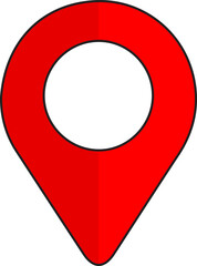 pin point icon. red map location symbol isolated on white background. gps location symbol