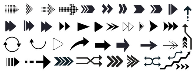 Arrow icon pack. Arrow And Cursor Icon set. Arrow silhouette vector set. vector illustration.