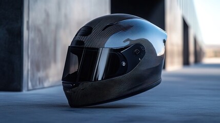 Fototapeta premium A luxury racing brand launching a premium smart helmet with integrated weather adaptation sensors