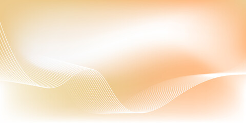 Minimal Abstract Orange Gradient Background with White Wave Lines. Modern Wavy Line Background in Warm Gradient Tone.