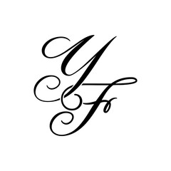 Elegant YA Monogram Logo in Black Script – Luxury Calligraphy Initial Design on White Background