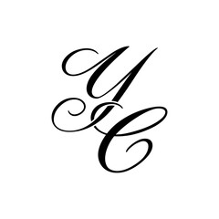 Elegant YA Monogram Logo in Black Script – Luxury Calligraphy Initial Design on White Background